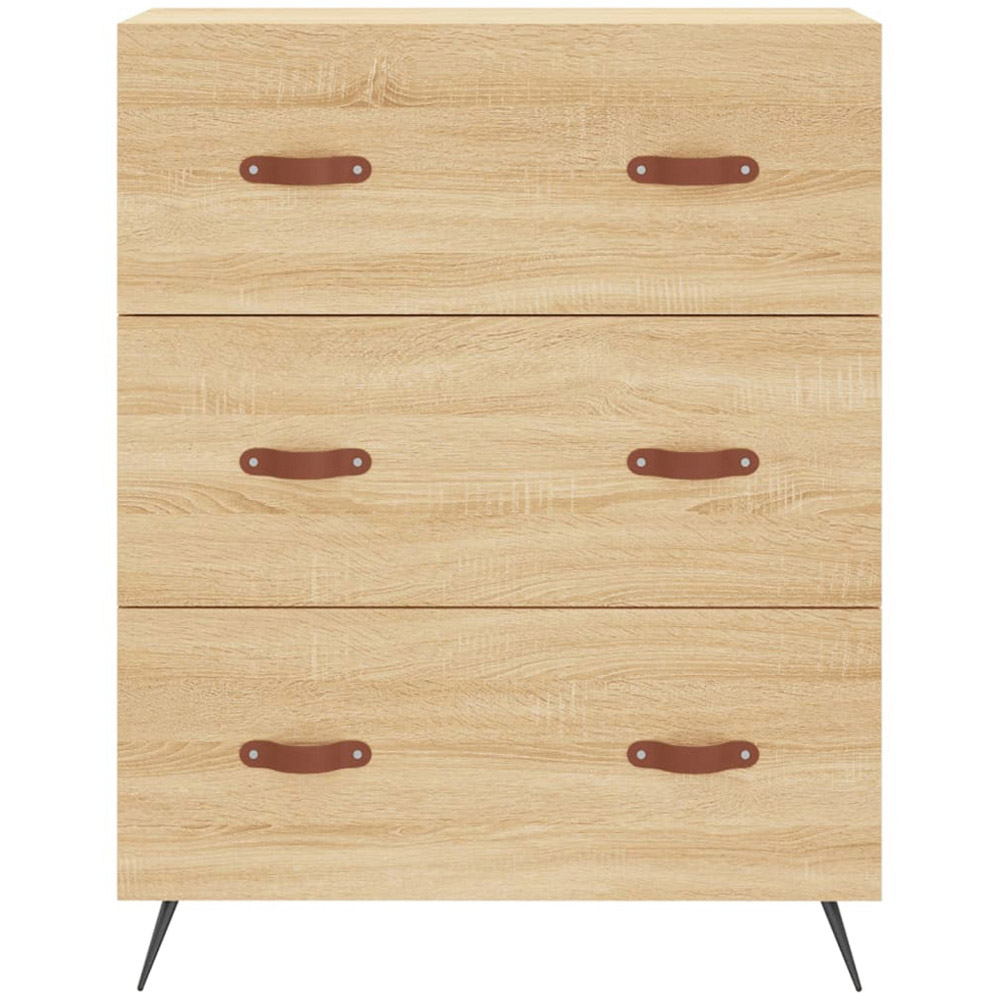 vidaXL 3 Drawer Sonoma Oak Wooden Chest of Drawers Image 5