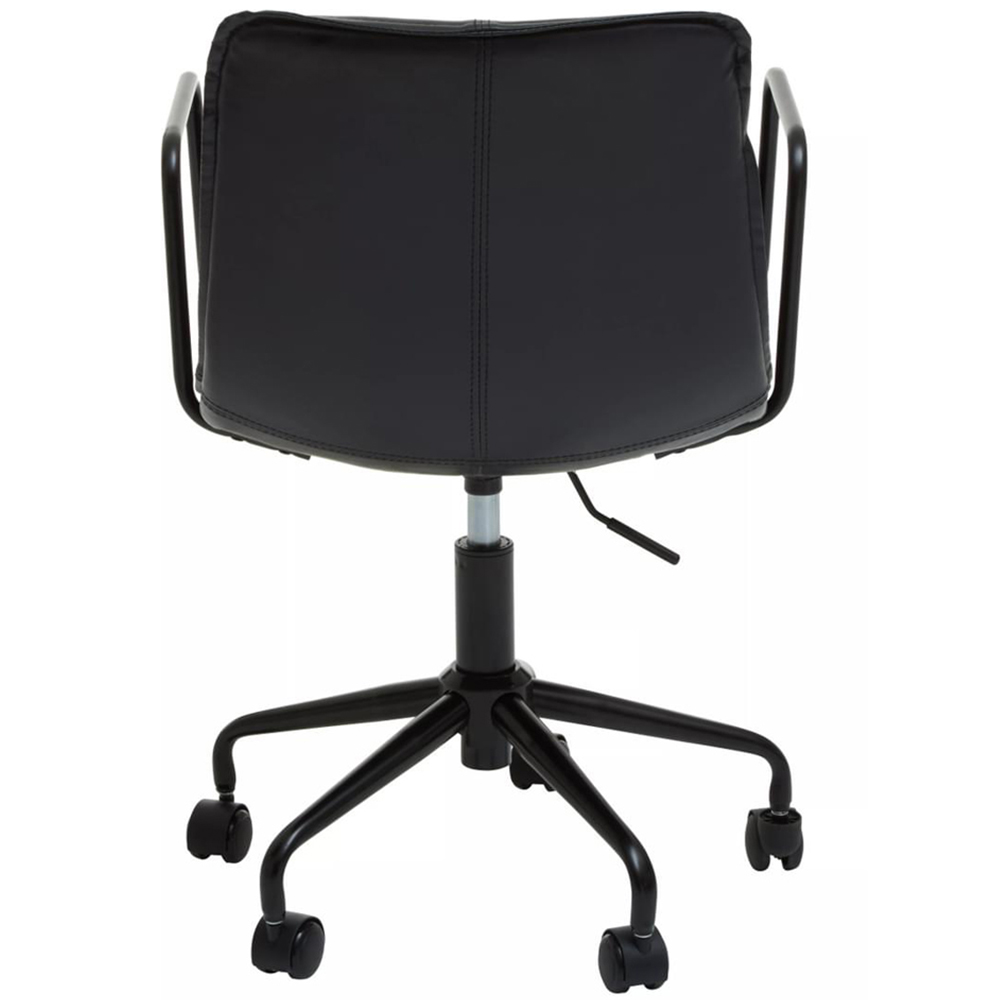 Premier Housewares Branson Black Leather Swivel Office Chair Image 5