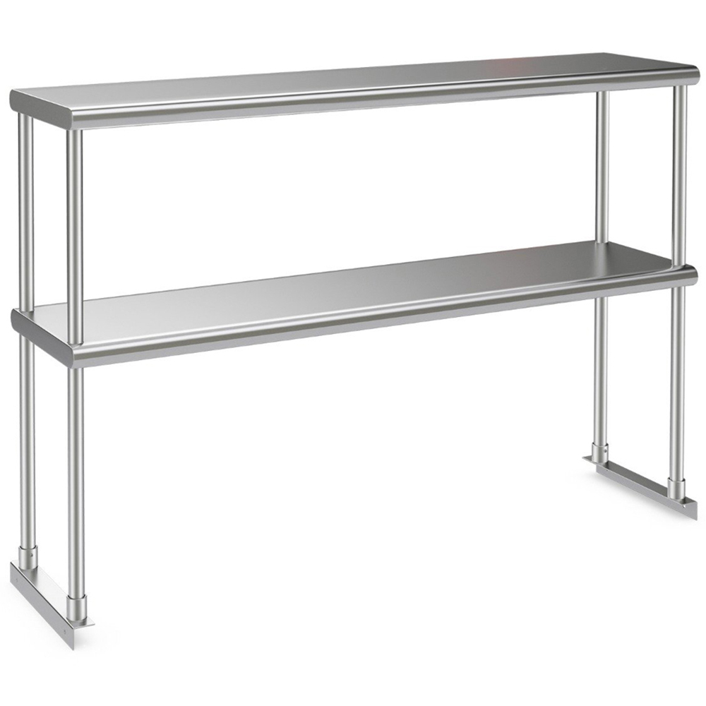 Costway 2 Shelf Adjustable Stainless Steel Overshelf Image 1