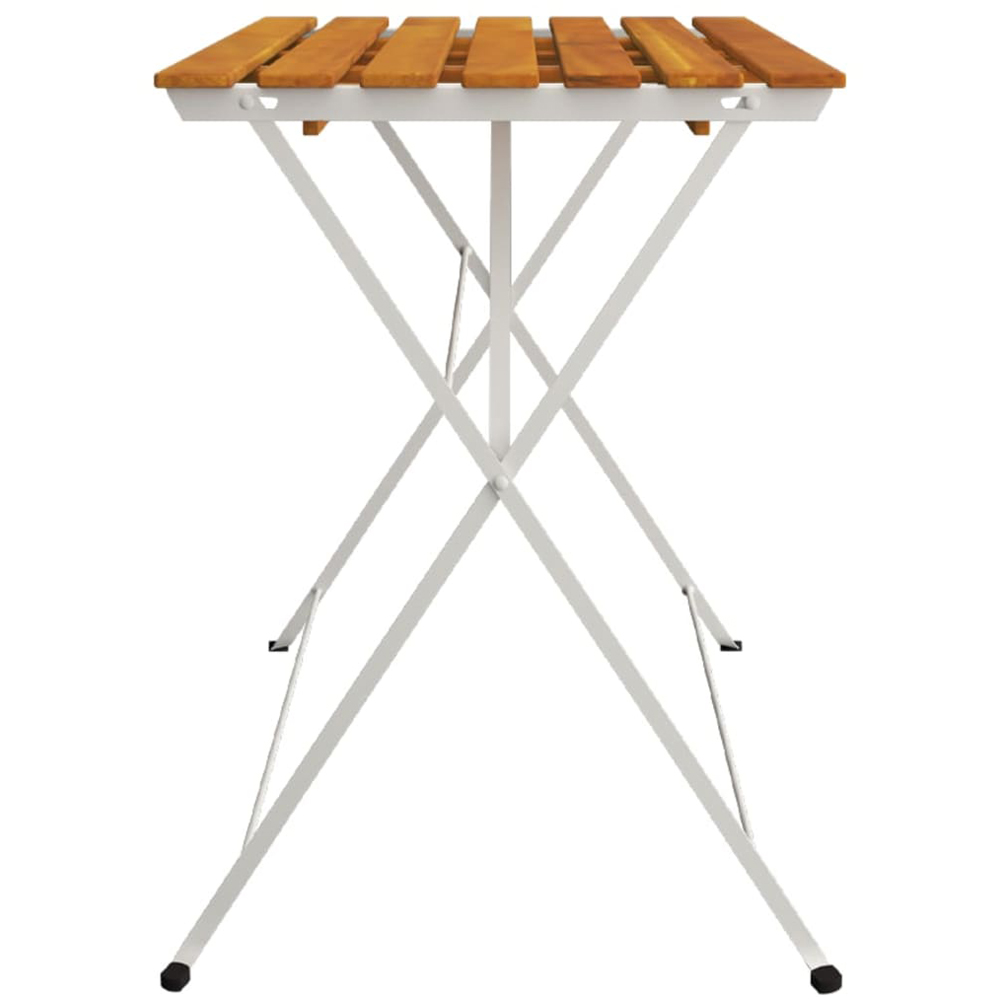 vidaXL 4 Seater Brown and White Foldable Bistro Table Image 4