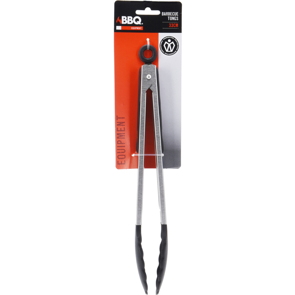 BBQ Equipment Stainless Steel Tongs Black Image 1