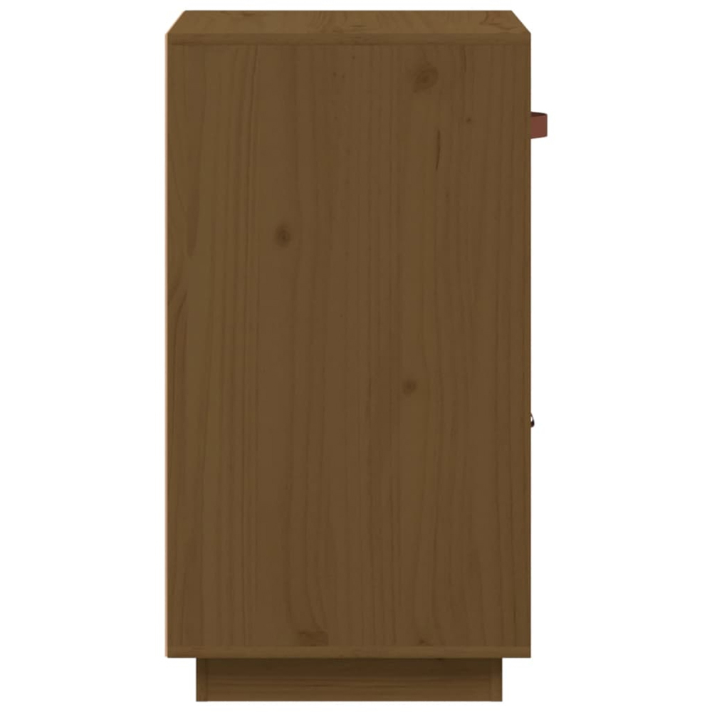 vidaXL Single Door Single Drawer Honey Brown Solid Pine Wood Sideboard Image 6