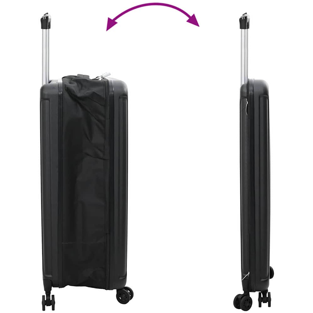 vidaXL 28 inch Black Rectangular Travel Bag Image 7