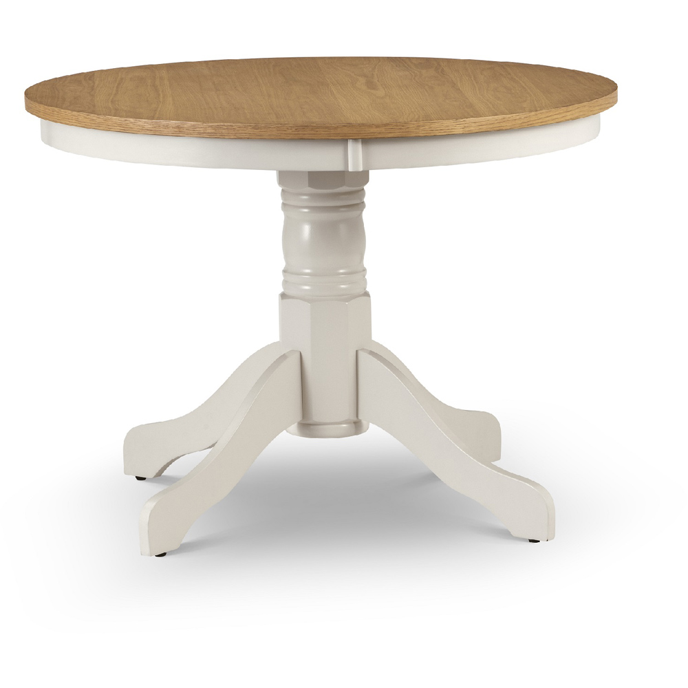 Julian Bowen Davenport Round Pedestal Dining Table Oak and Ivory Image 3