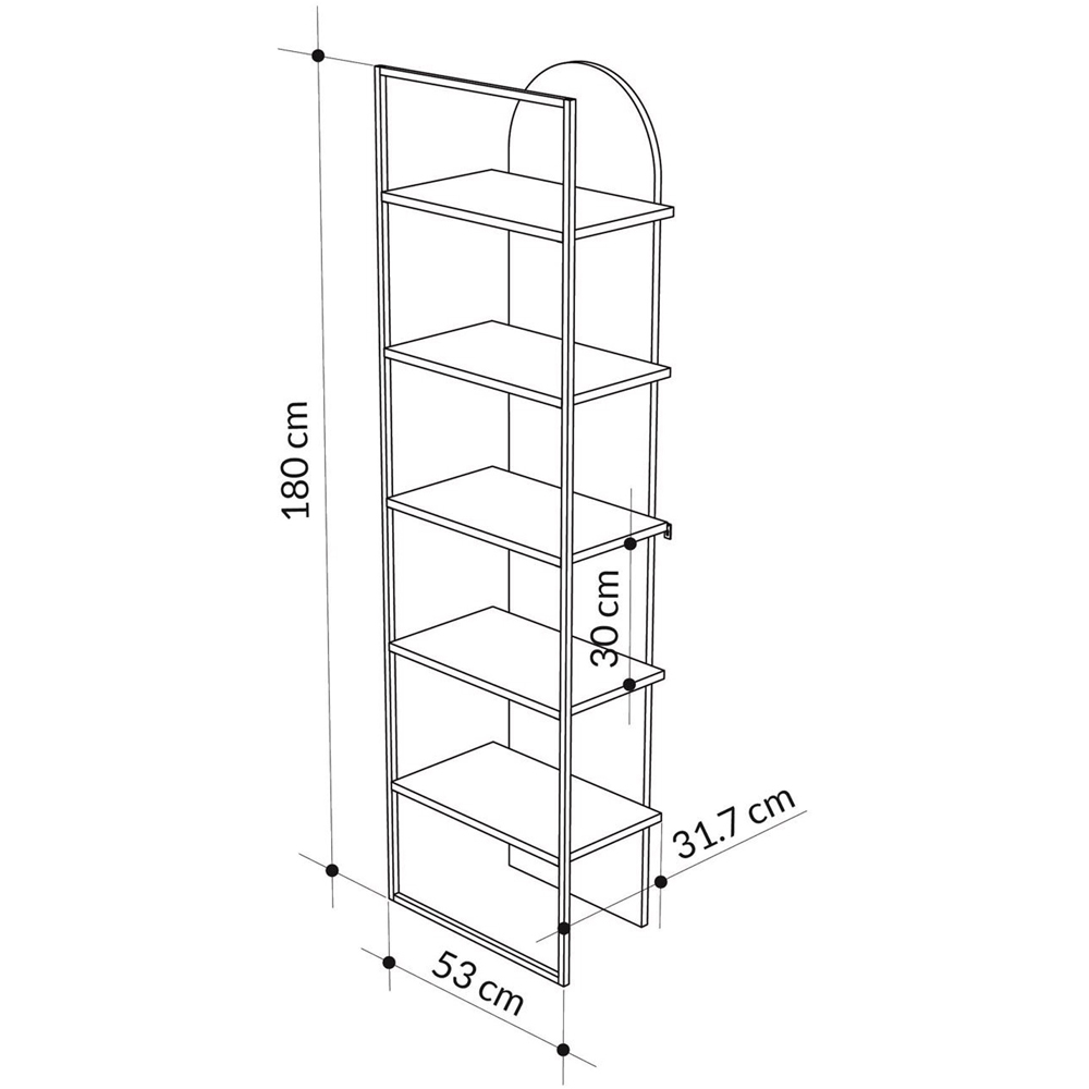 FWStyle Archy 5 Tier Sandstone Dual Tone Bookcase Display Unit Image 7