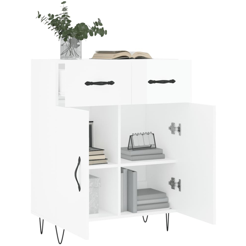 vidaXL 2 Door 2 Drawer White Sideboard Image 4