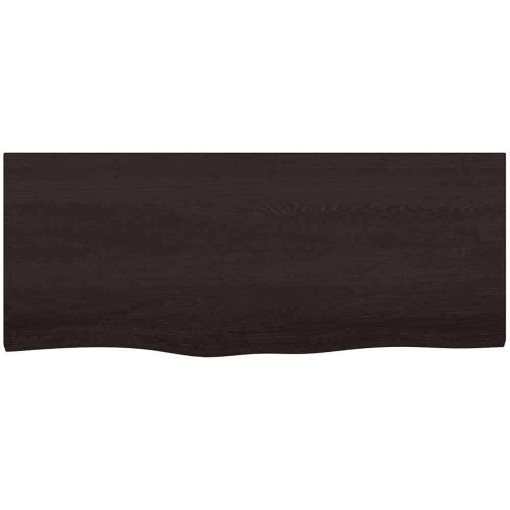 vidaXL 100 x 40 x 6cm Dark Brown Treated Solid Wood Oak Wall Shelf Image 3