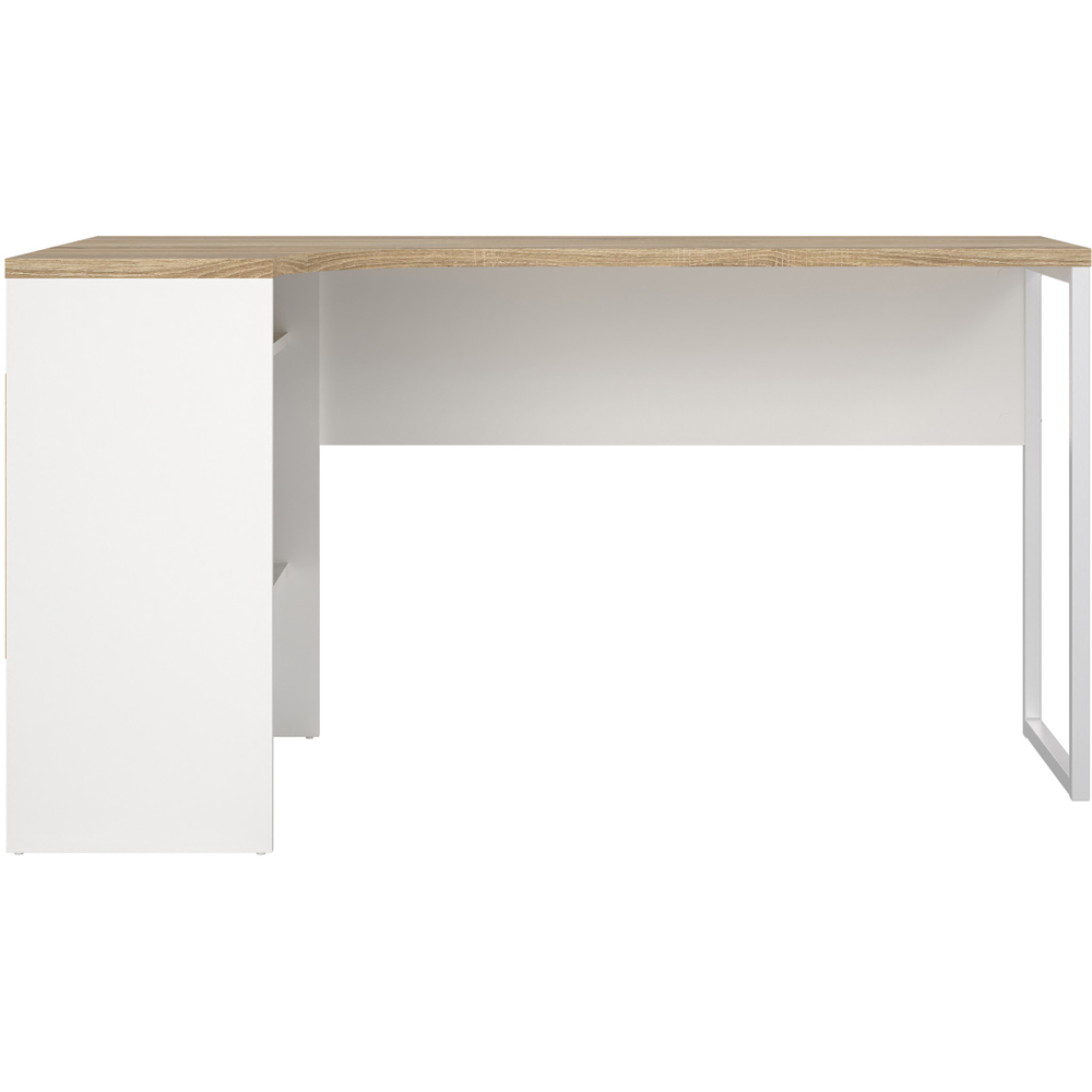 Florence Function Plus 2 Drawer Corner Desk White and Oak Image 6