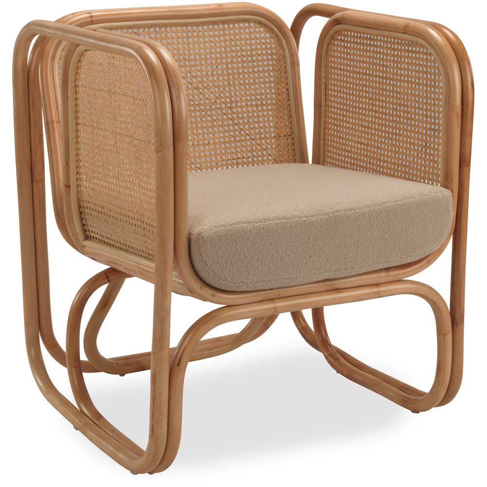 Desser Iconic Natural Latte Fabric Rattan Chair Image 2