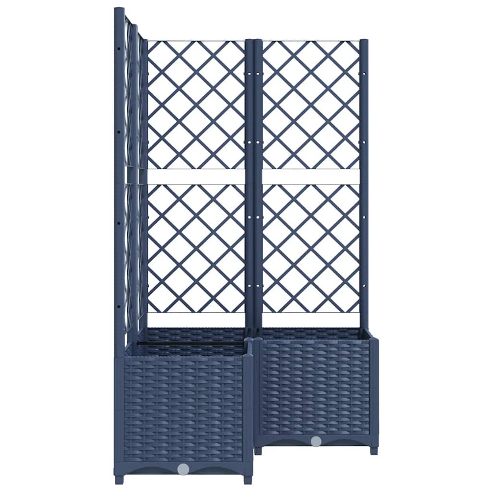 vidaXL Grey Polypropylene Garden Planter with Trellis 136 x 80 x 80cm Image 4