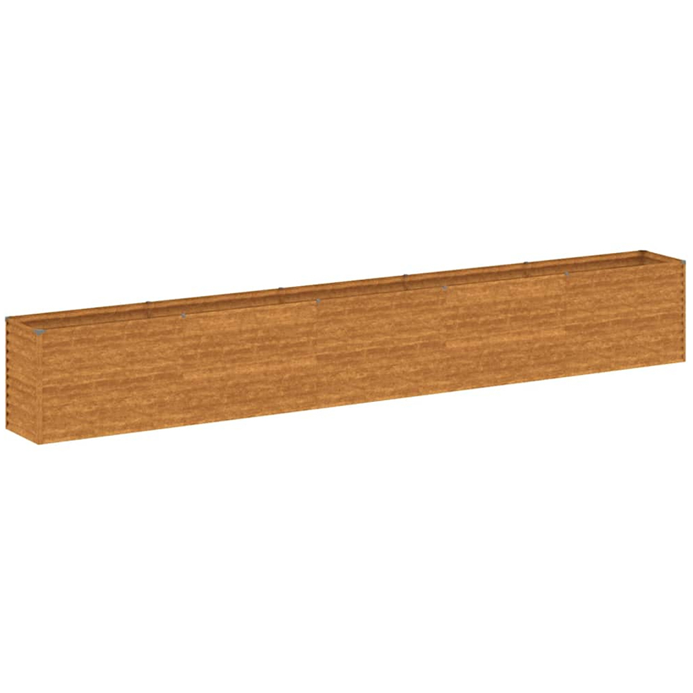 vidaXL Brown Corten Steel Raised Garden Bed 69 x 50 x 482cm Image 1