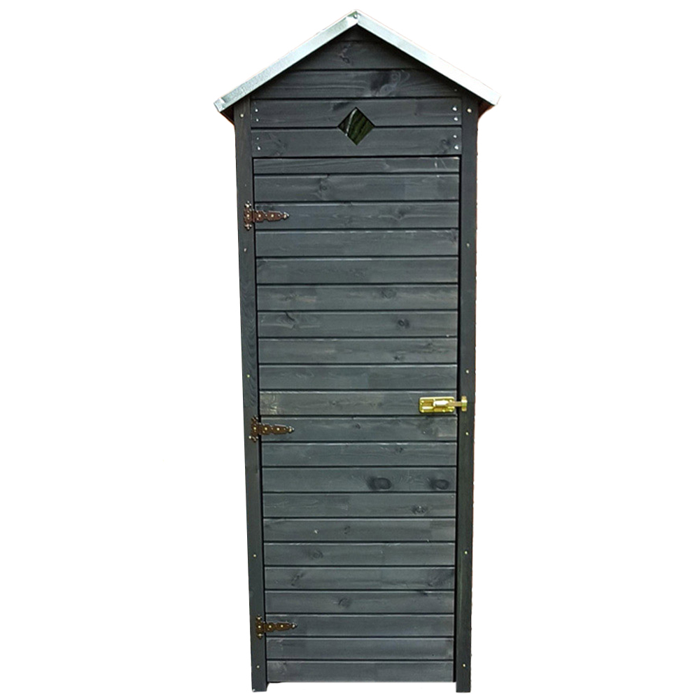 Promex 6.4 x 2.5ft Anthracite Apex Roof Storage Shed with Shelves Image 1
