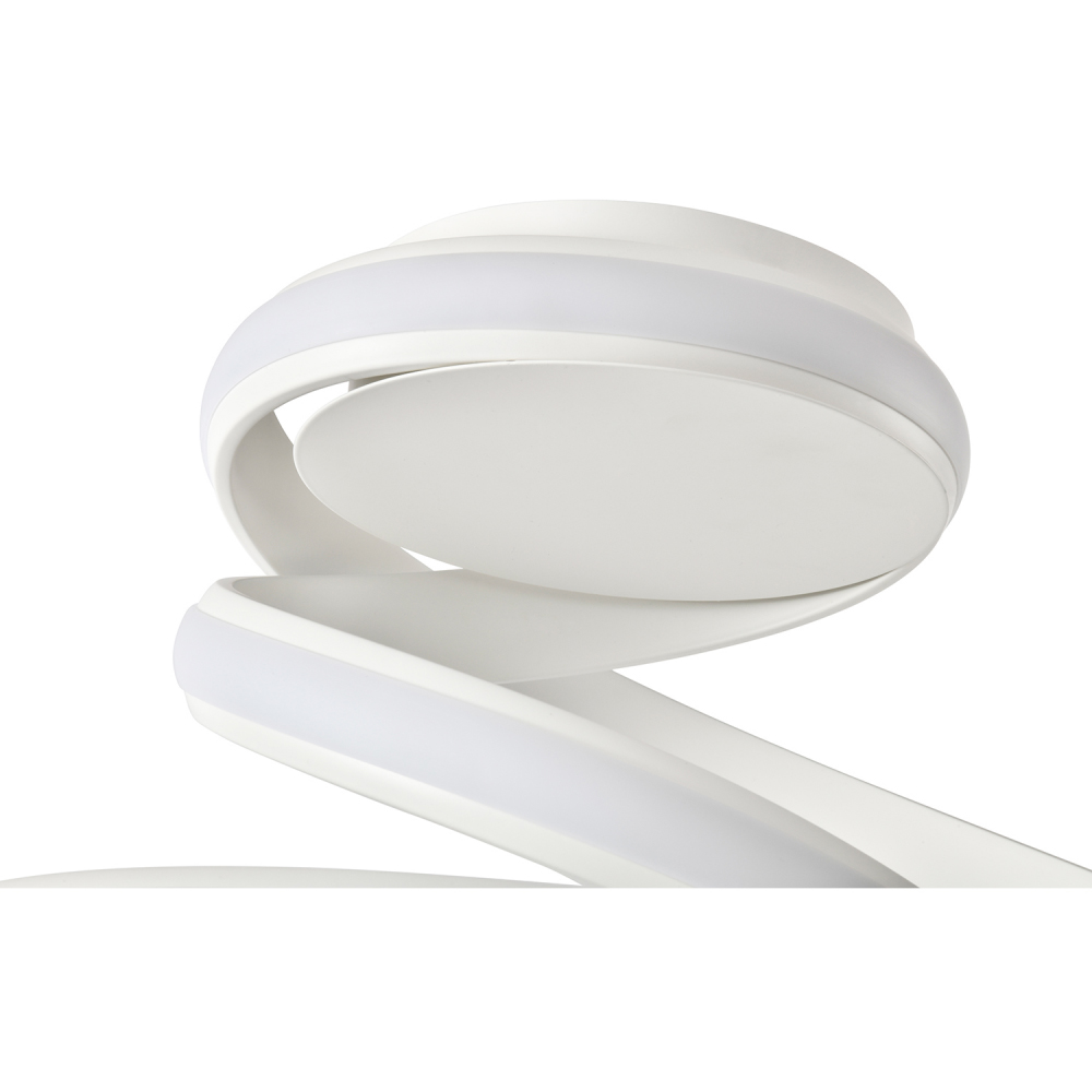 Happy Homewares Matt White Sand LED Ceiling Light with Spiralling Metal Arm Image 3