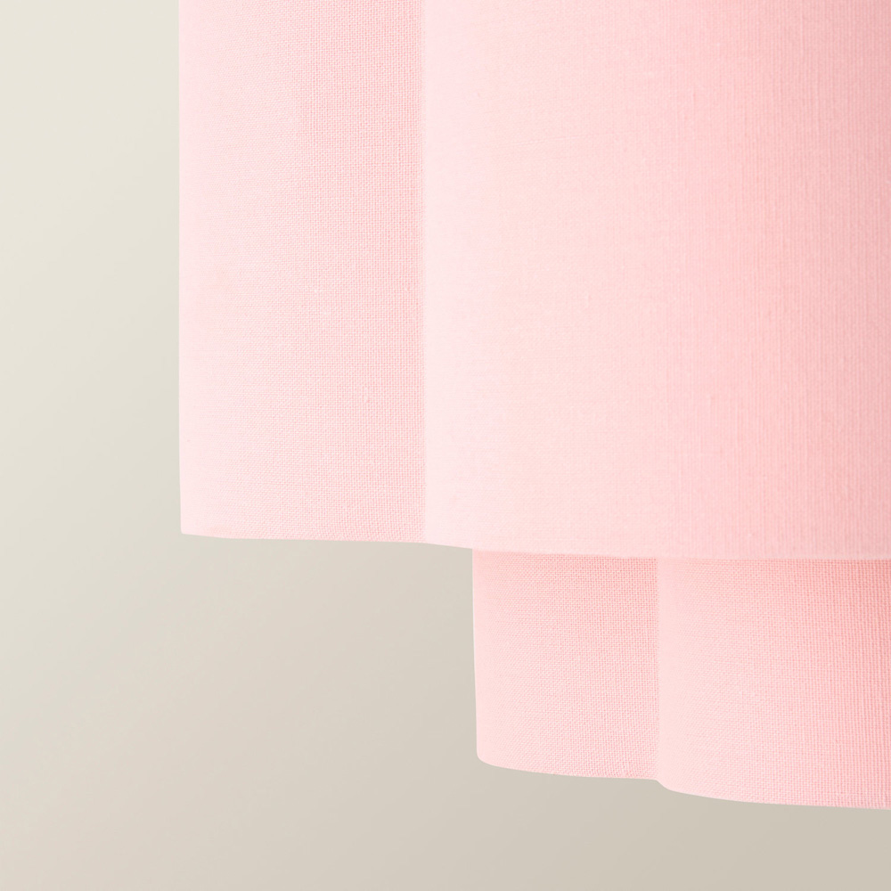 ValueLights Nora 2-Tier Pink Linen Scallop Lamp Shade 45cm Image 5