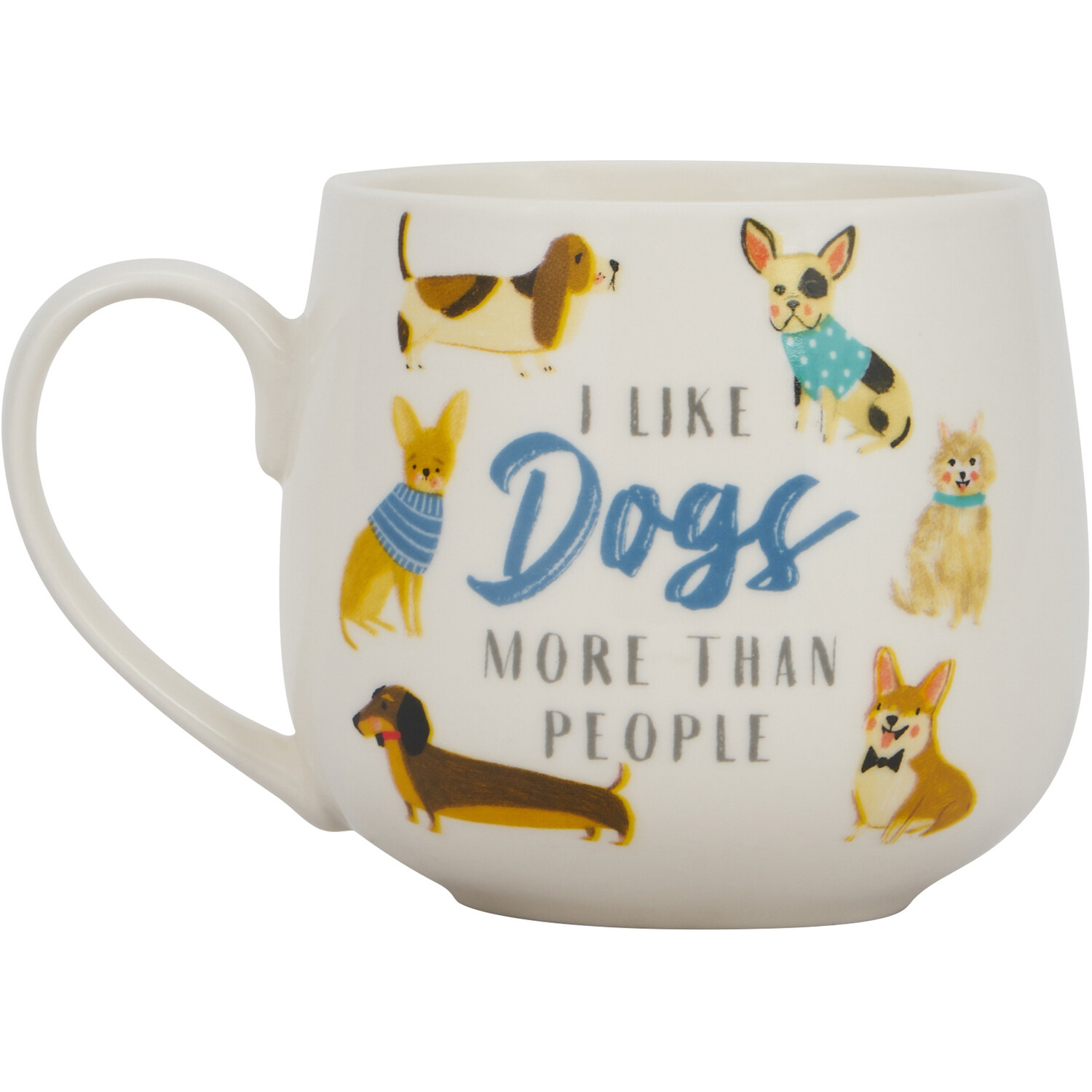 I Like Dogs Bulb Mug - White Image 1