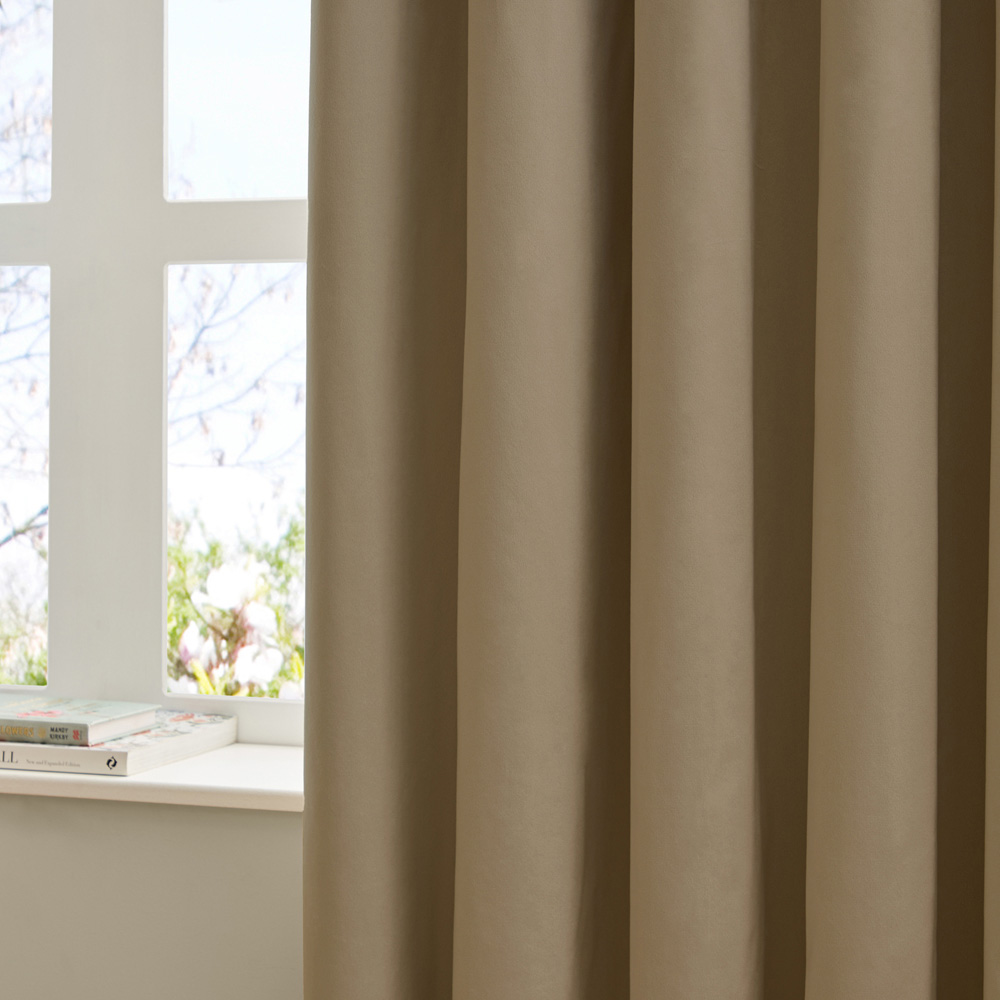 Furn The Ultimate Mocha Velvet Blackout Pencil Pleat Curtains 168 x 183cm Image 3