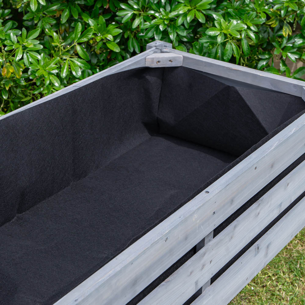 Samuel Alexander Grey Wooden Large Raised Garden Bed Planter with Slatted Base 75 x 123cm Image 5