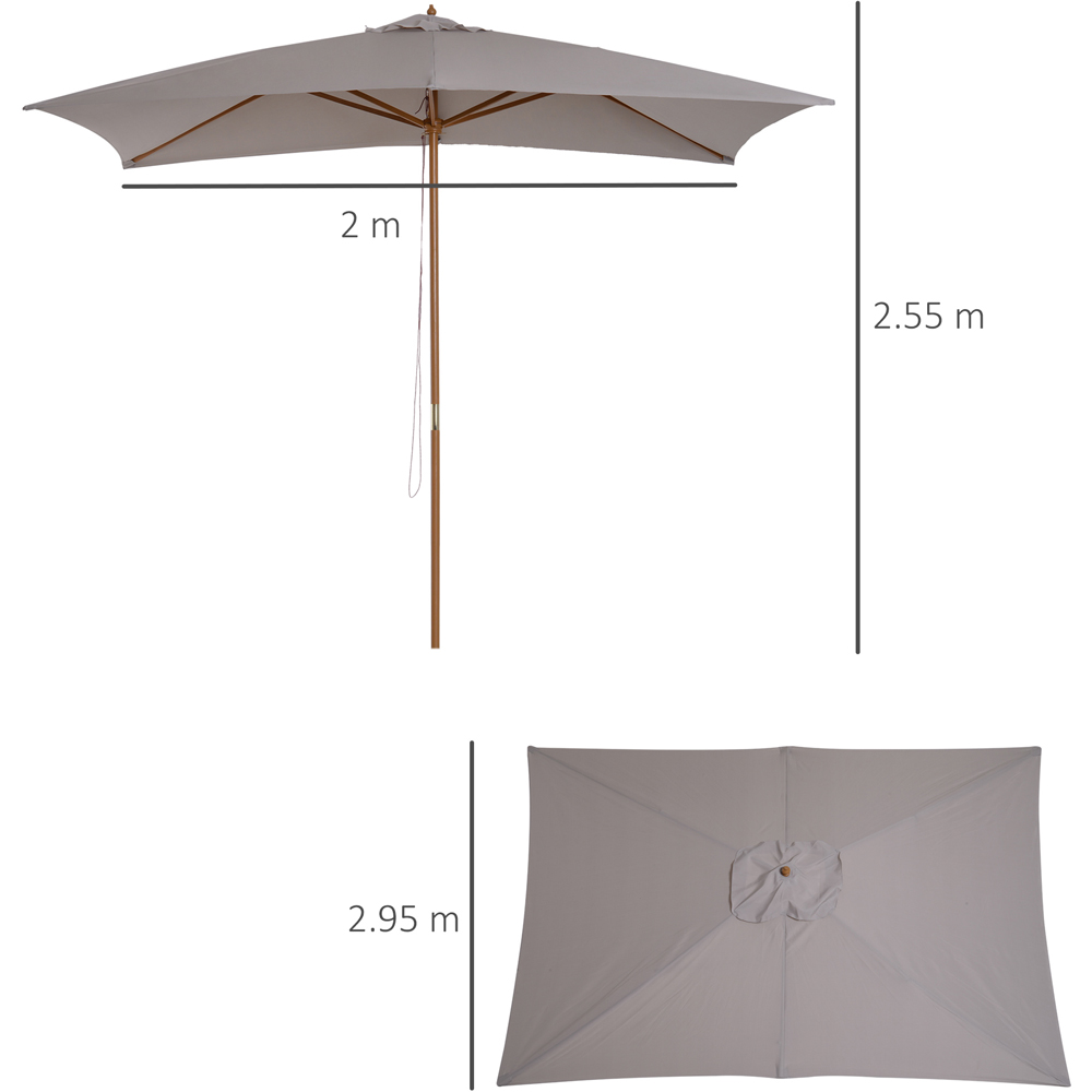 Outsunny Light Grey Parasol 3m Image 7
