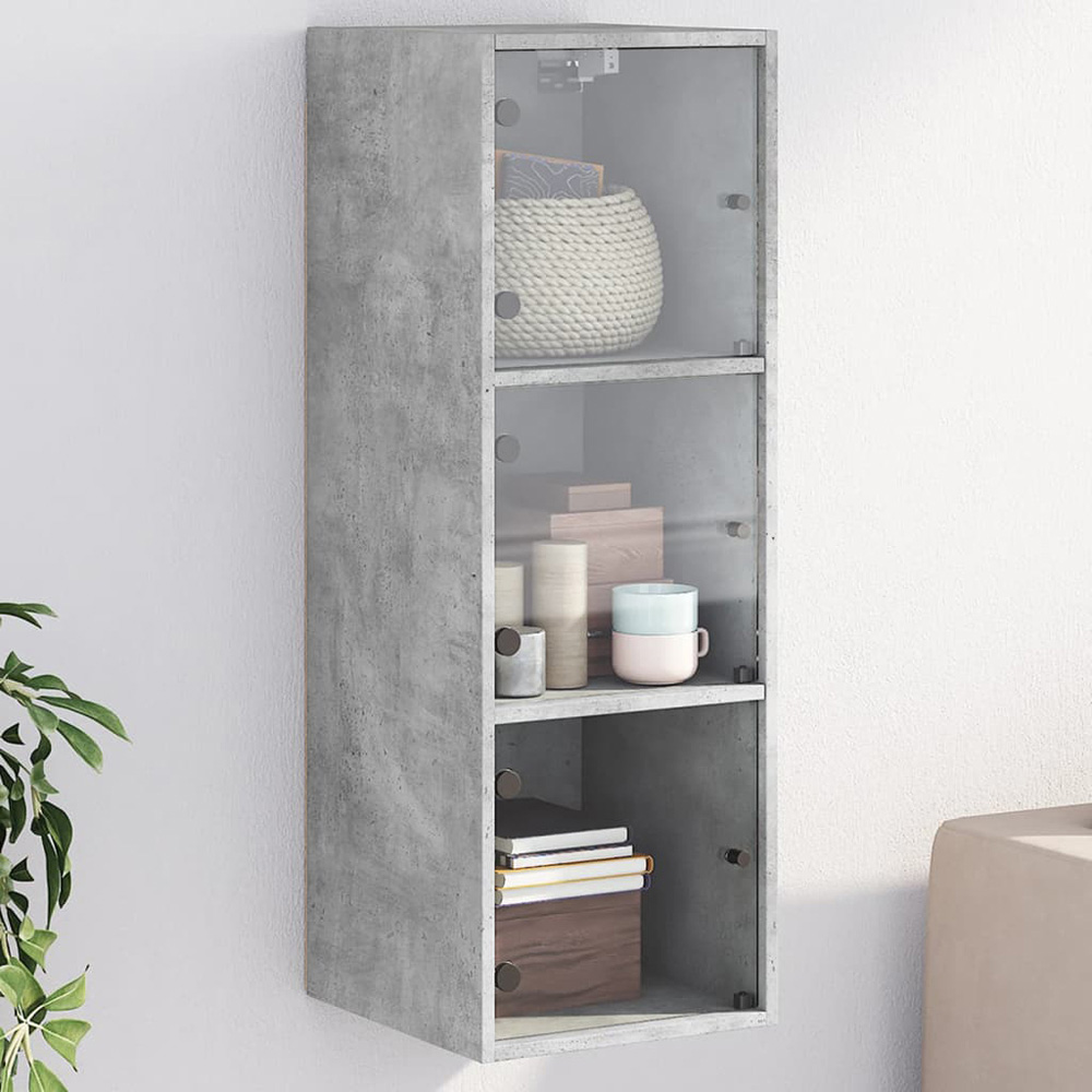 vidaXL 3 Door Concrete Grey Wall Cabinet Image 1