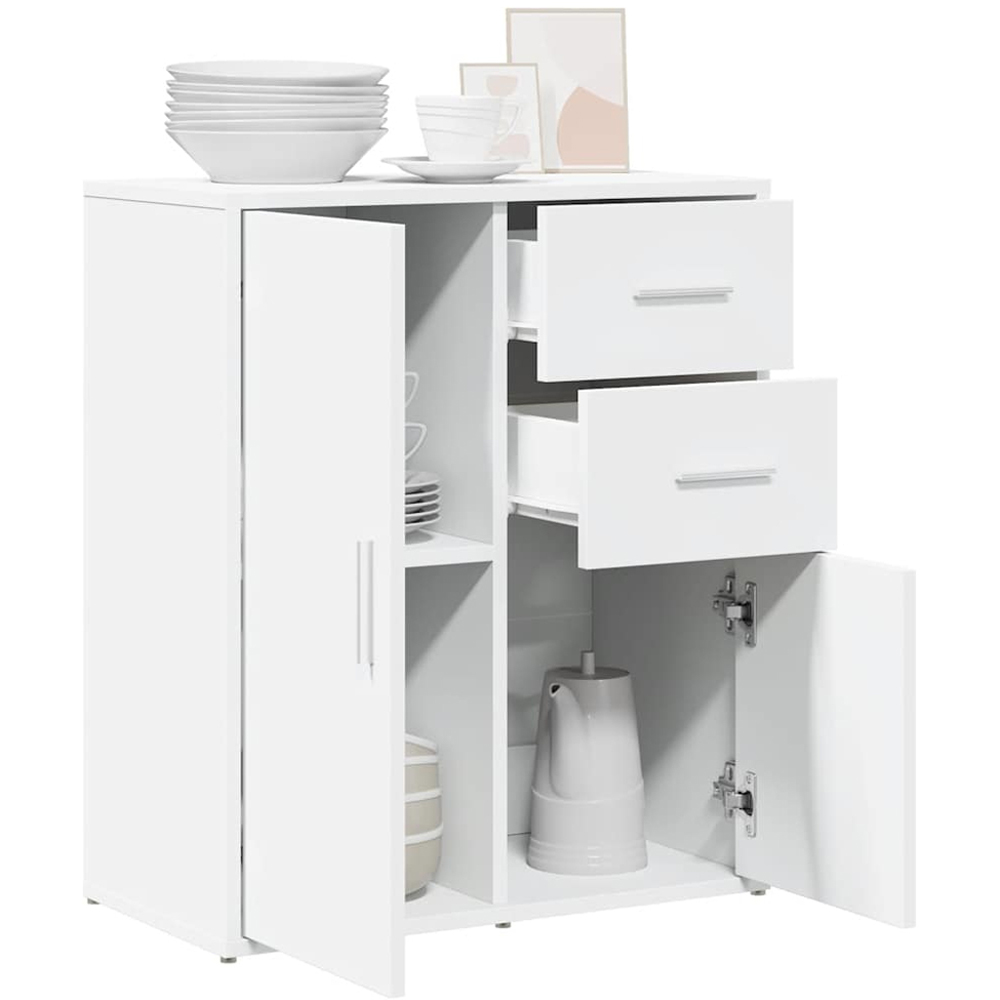 vidaXL 2 Door 2 Drawer White Sideboard Image 4
