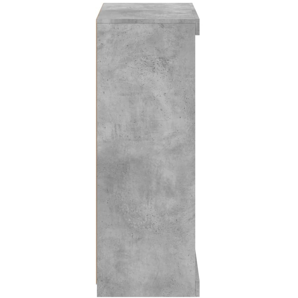 vidaXL 4 Shelf Concrete Grey Wooden Sideboard with LED Lights Image 5