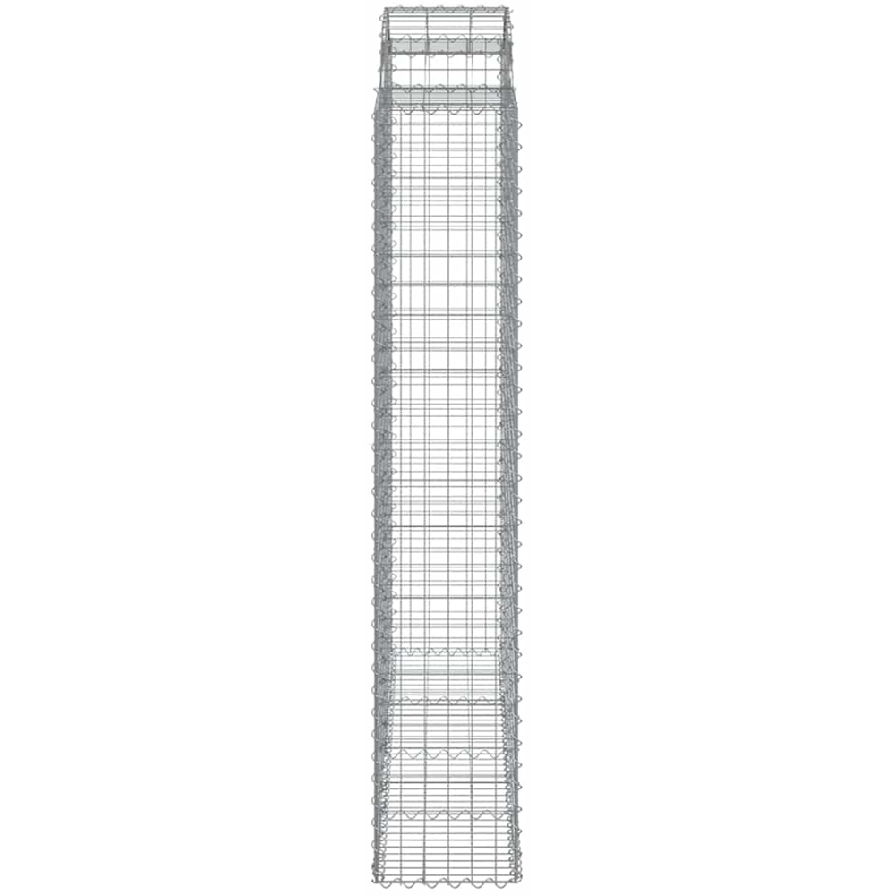 vidaXL Silver Galvanised Iron Arched Gabion Basket 200 x 50 x 220/240cm 20 Pack Image 3
