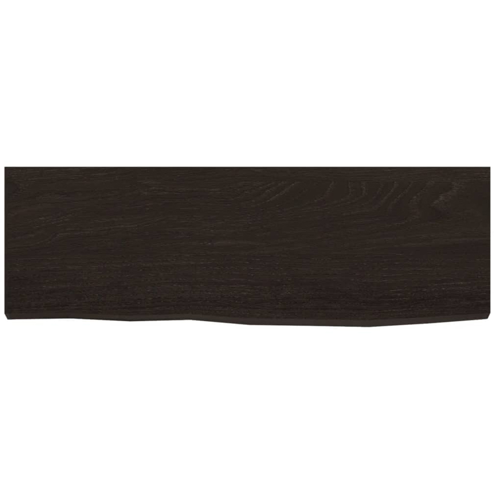 vidaXL 60cm Dark Brown Treated Solid Oak Wood Floating Wall Shelf Image 3
