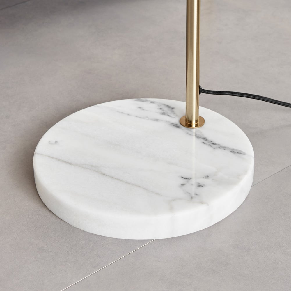 Furniturebox Evelyn Smoked Glass and White Floor Lamp Image 4