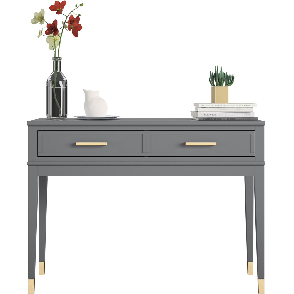 Dorel Home Westerleigh 2 Drawer Graphite Grey Console Table Image 4