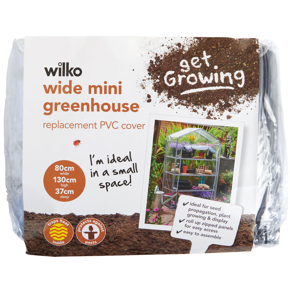 Wilko PVC 4 Tier Wide Mini Greenhouse Cover Image 1