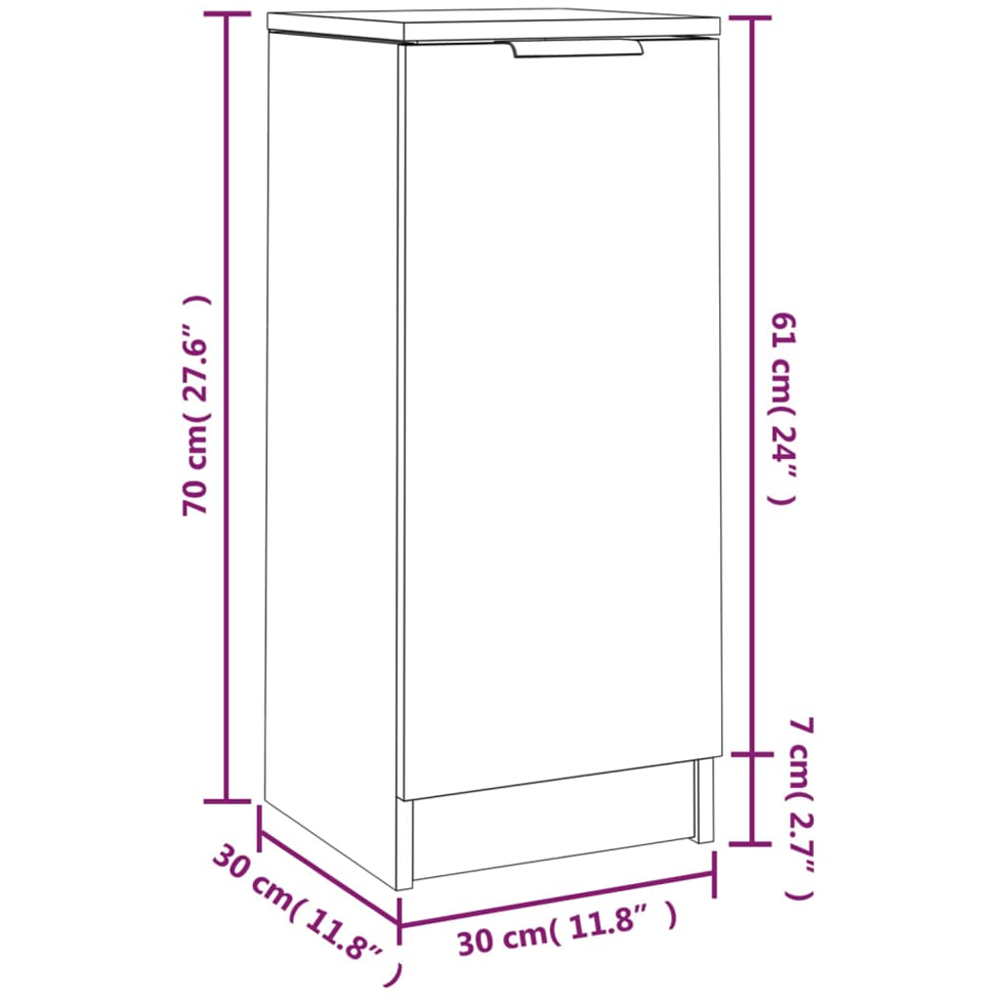 vidaXL Single Door 2 Shelf Sonoma Oak Sideboard Image 9