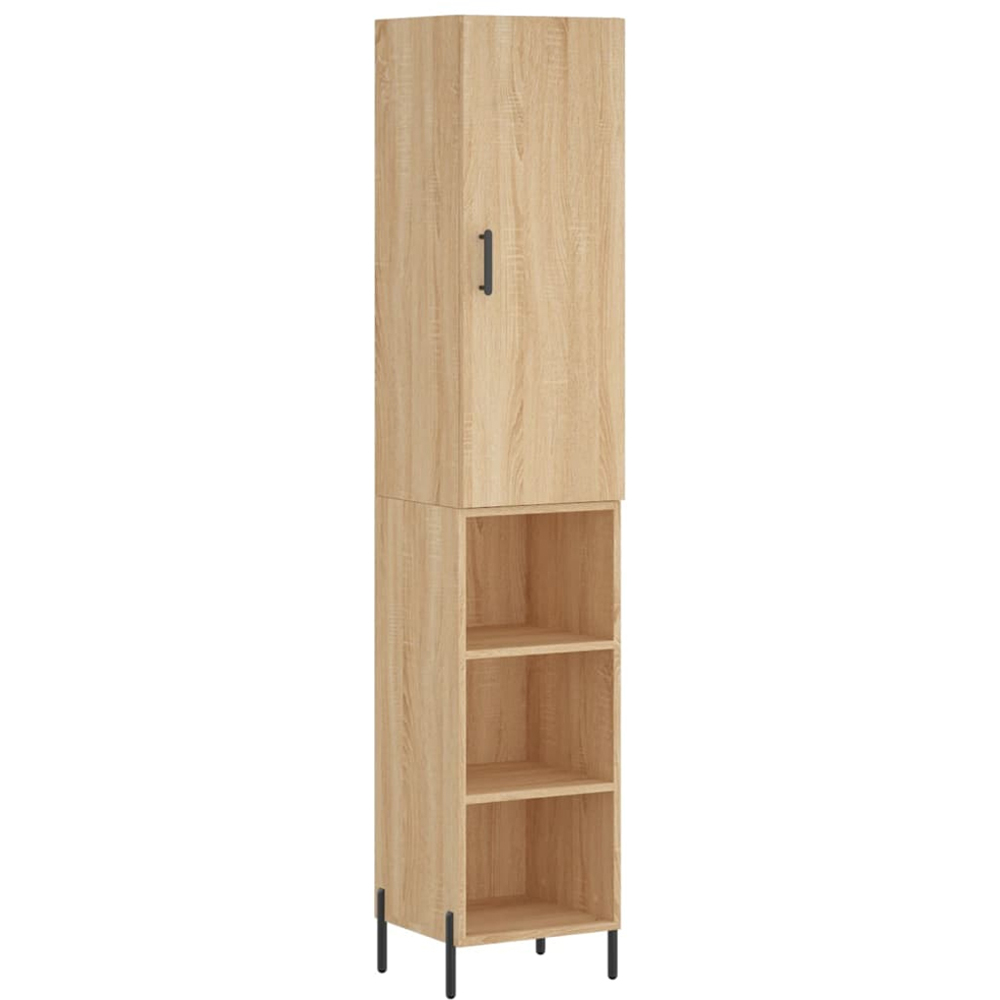 vidaXL Single Door 3 Shelf Sonoma Oak Highboard Image 2