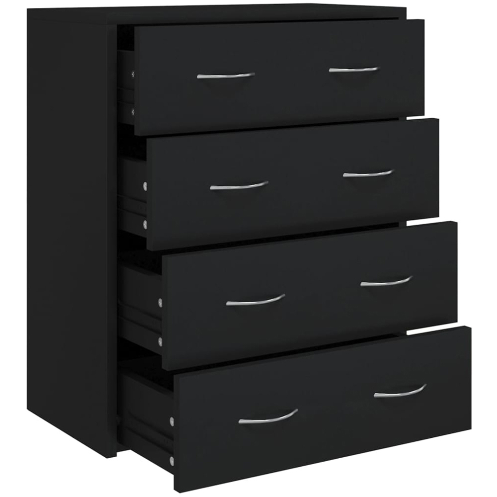 vidaXL 4 Drawer Black Wooden Sideboard Image 2