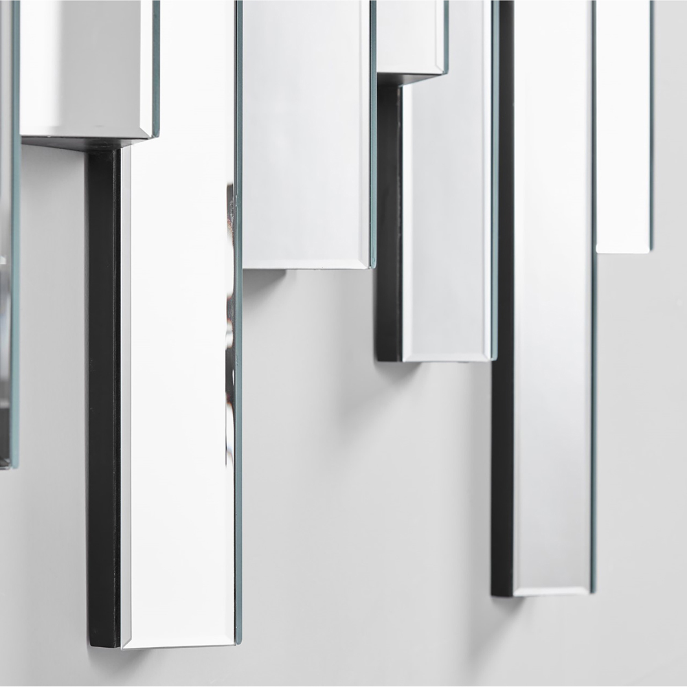 Furniturebox Aurora Large Silver Contemporary Modern Wall Mirror Image 3