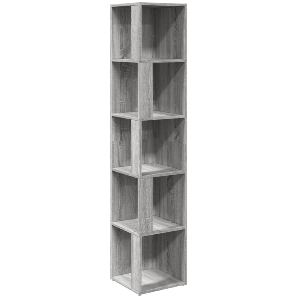 vidaXL 5 Shelf Grey Sonoma Corner Cabinet Image 2