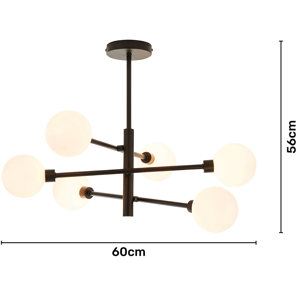 Inlight Sola 6 Light Semi Flush Brass Ceiling Light Image 6