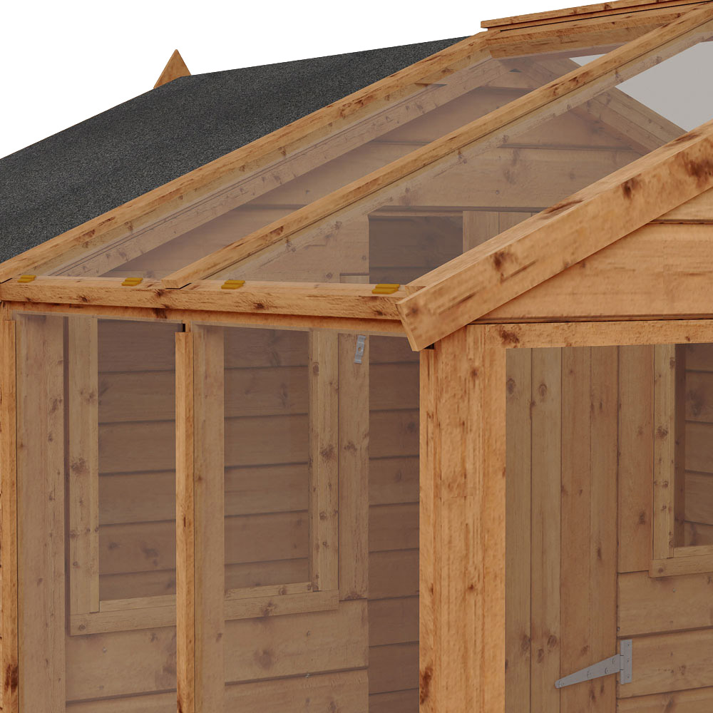 Mercia Wooden 8 x 6ft Traditional Apex Greenhouse Combi Shed Image 4