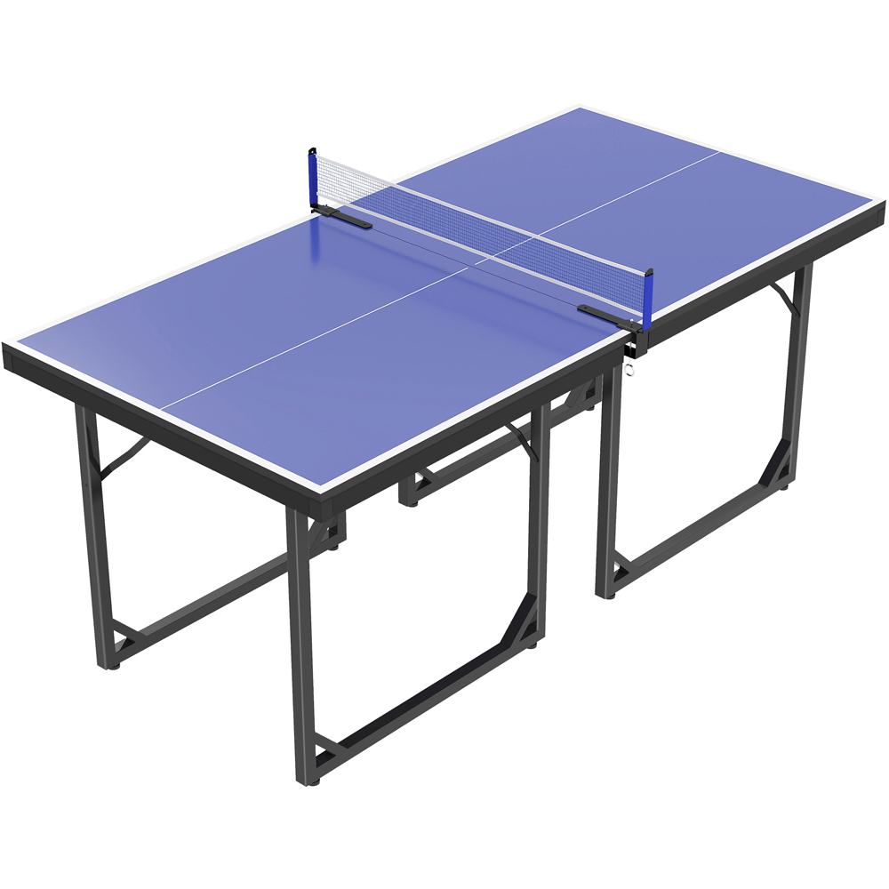 HOMCOM Blue Foldable Indoor Tennis Table with Net Image 1