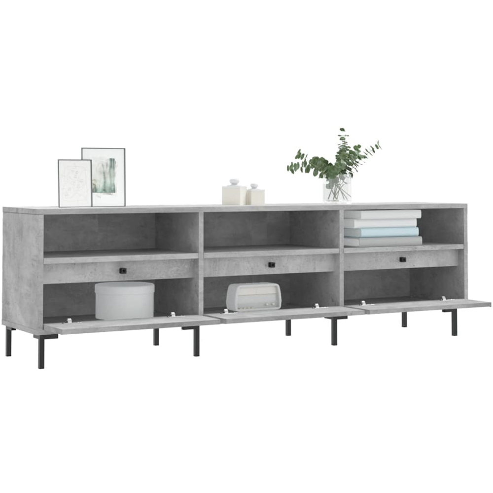 vidaXL 3 Drawer 3 Shelf Concrete Grey TV Cabinet Image 5