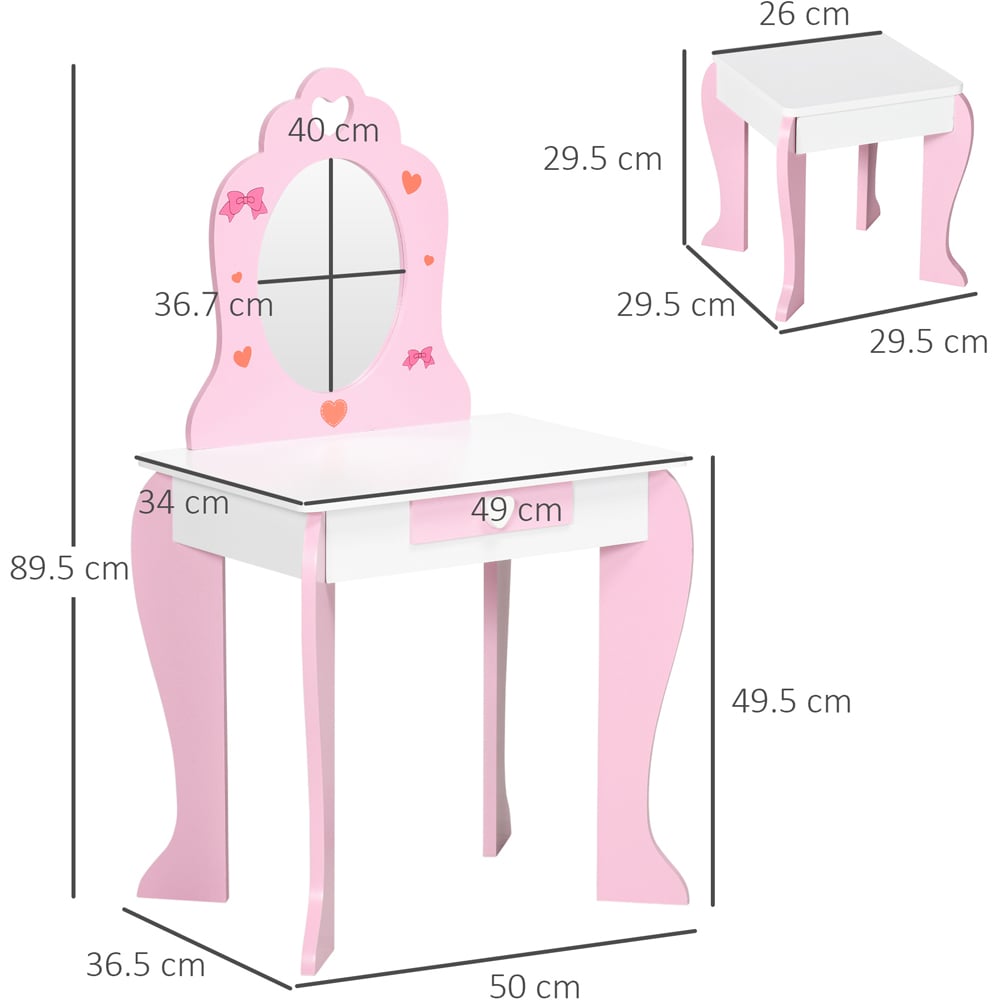 Playful Haven Pink Kids Dressing Table Set Image 6