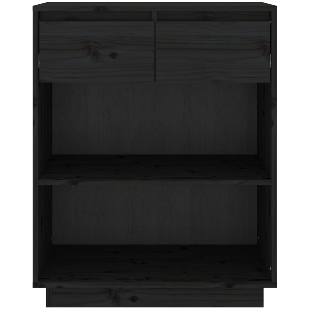 vidaXL 2 Drawer 2 Shelf Black Console Cabinet Image 4