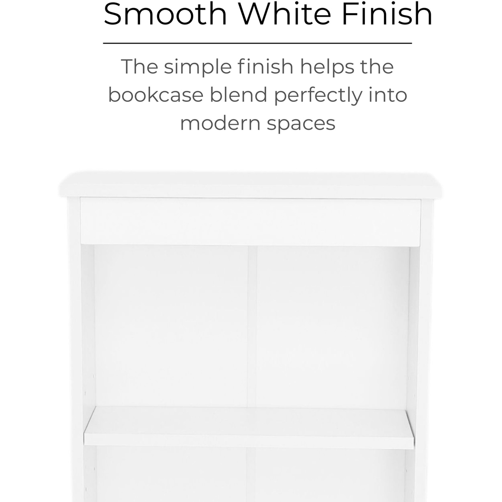 Core Products Erin 4 Shelf White Finish Low Narrow Bookcase  Image 5
