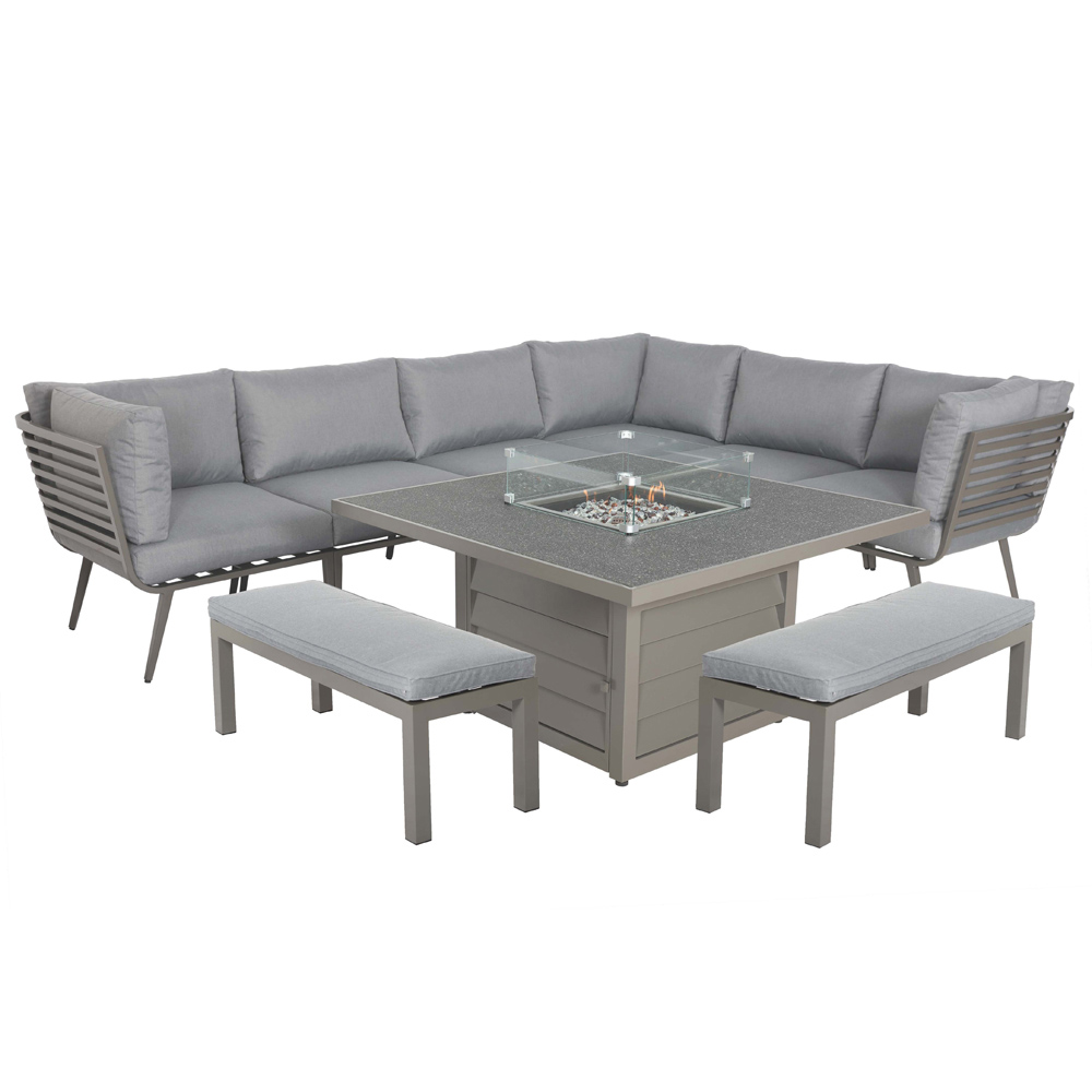 Royalcraft Mayfair 120 8 Seater Aluminium Corner Lounge Set with Fire Pit Image 7