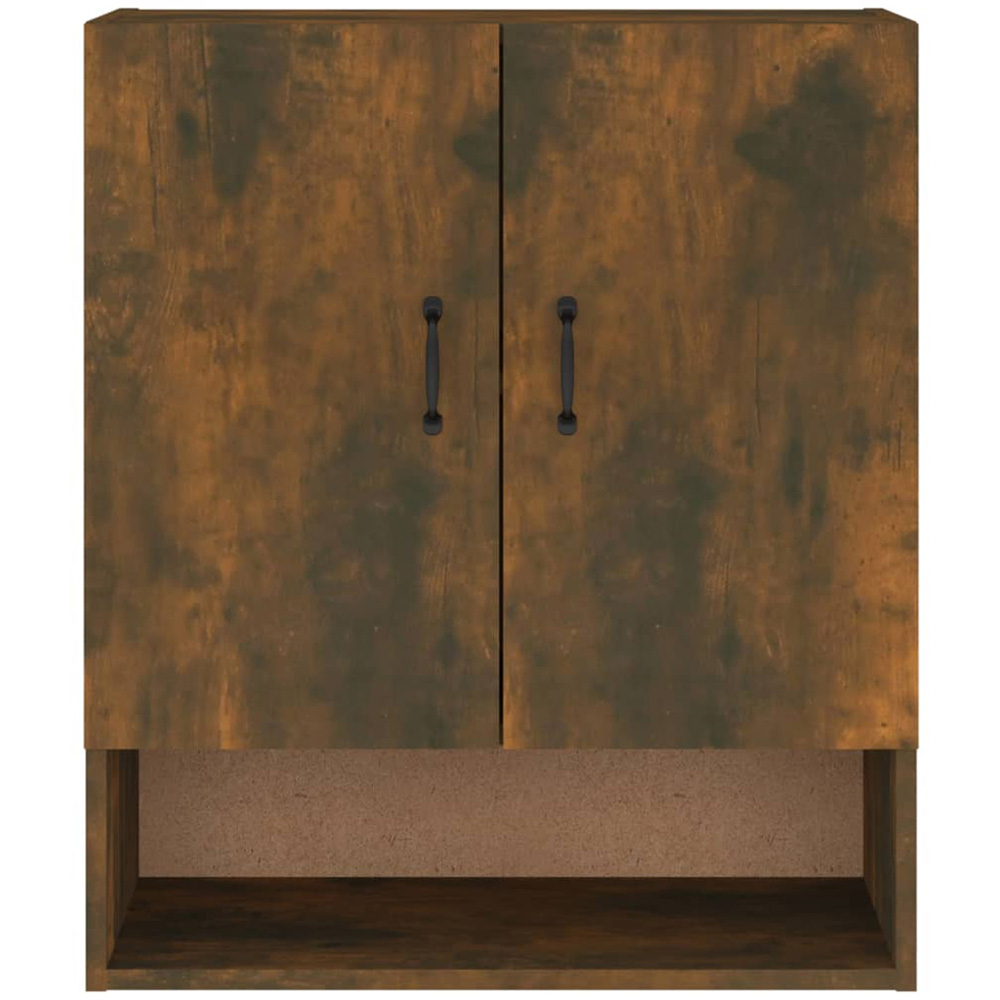 vidaXL 2 Door Single Shelf Smoked Oak Wall Cabinet Image 5