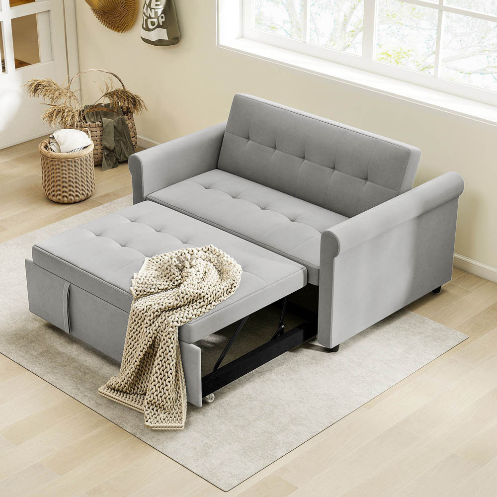 Portland 2 Seater Grey Pull Out Sofa Bed  Image 4