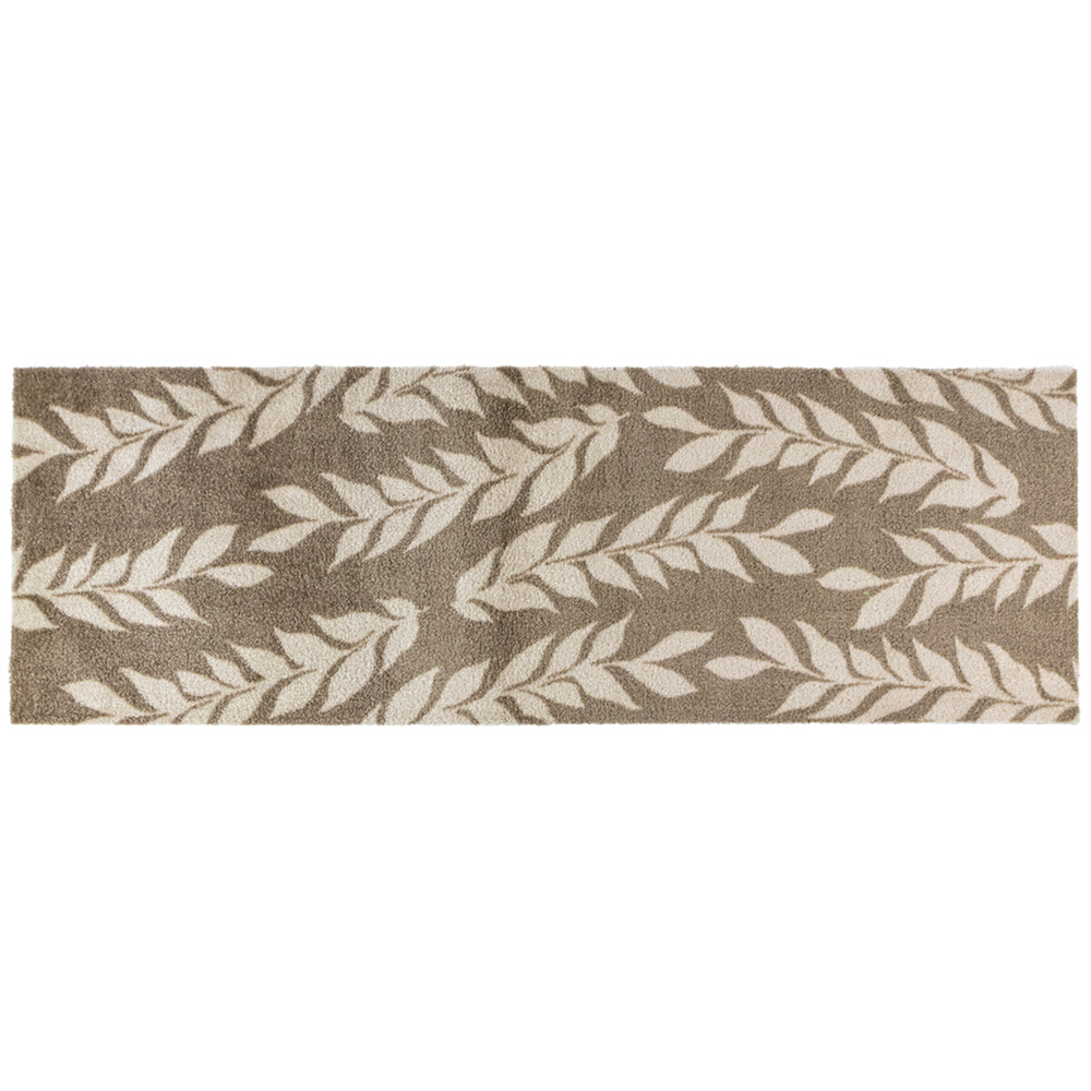 JVL Mega Brown Leaves Latex Backed Door Mat and Runner Set Image 5