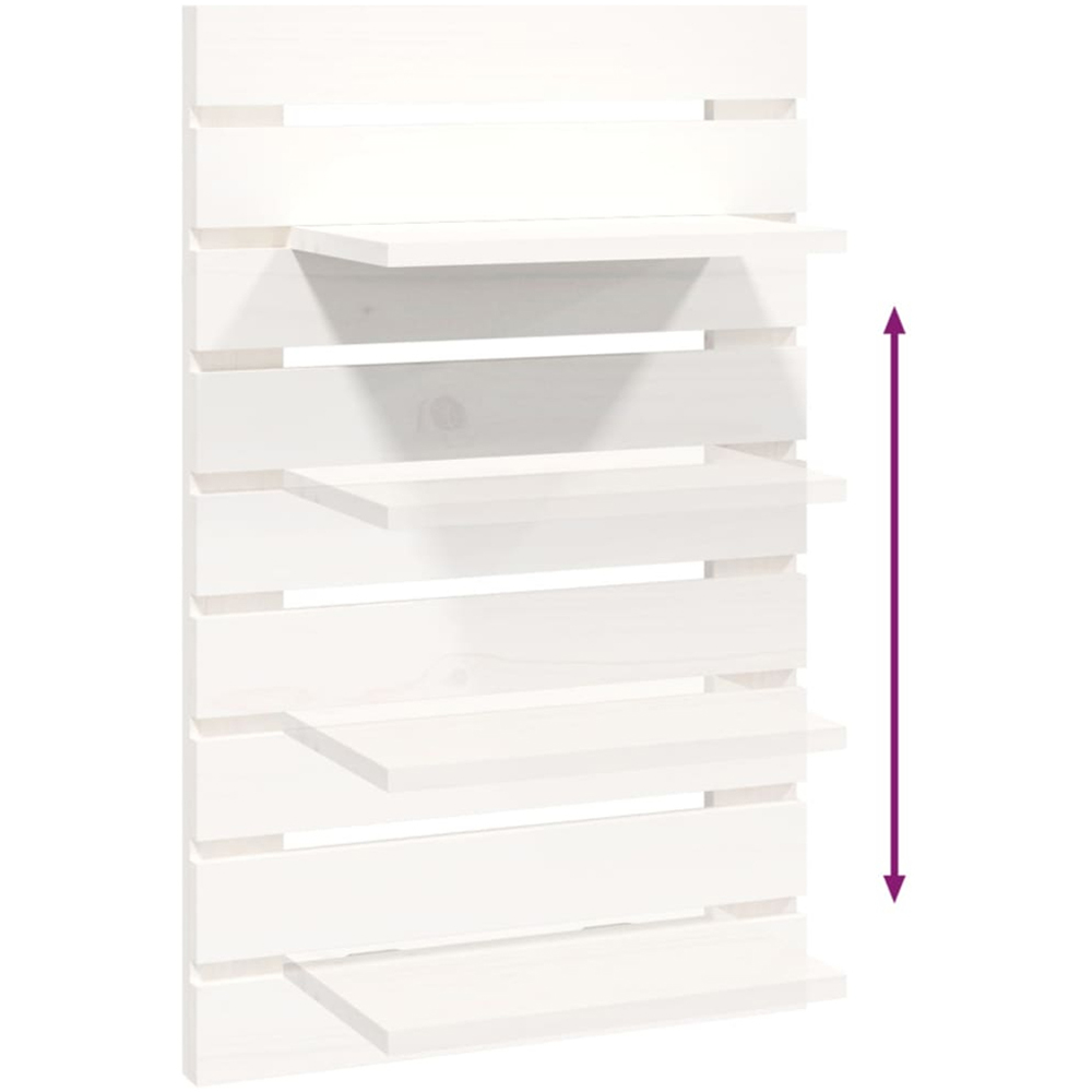 vidaXL White Adjustable Wall-Mounted Bedside Shelf Set of 2 Image 7