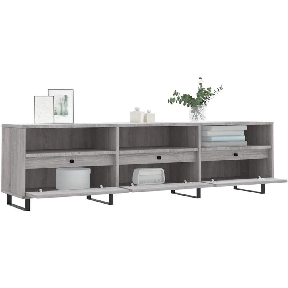 vidaXL 3 Door 3 Shelf Grey Sonoma TV Cabinet Image 4
