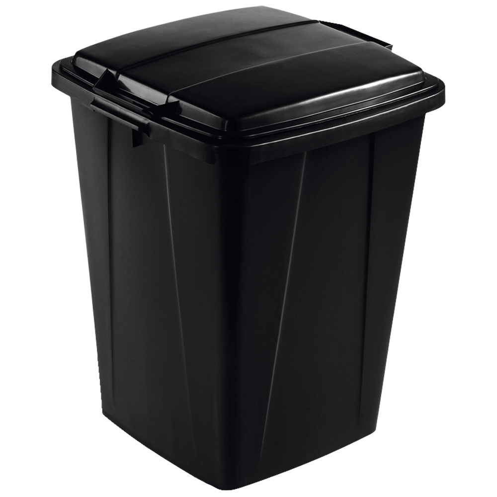 Durable DURABIN Square Food and Freezer Safe Black Recycling Bin 90L Image 1