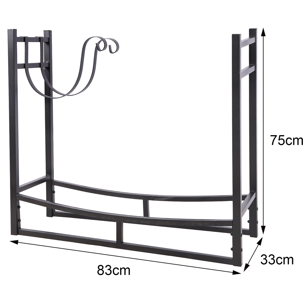 Neo Black Firewood Log Rack with Hooks Image 7